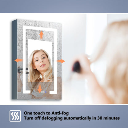 ExBrite 40" W x 32" H Bathroom LED Medicine Cabinets with Vanity Mirror Recessed or Surface - ExBriteUSA