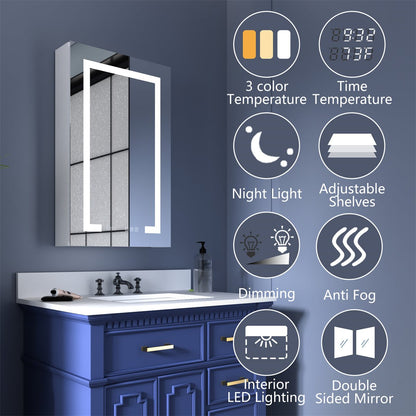 ExBrite 40" W x 32" H Bathroom LED Medicine Cabinets with Vanity Mirror Recessed or Surface - ExBriteUSA