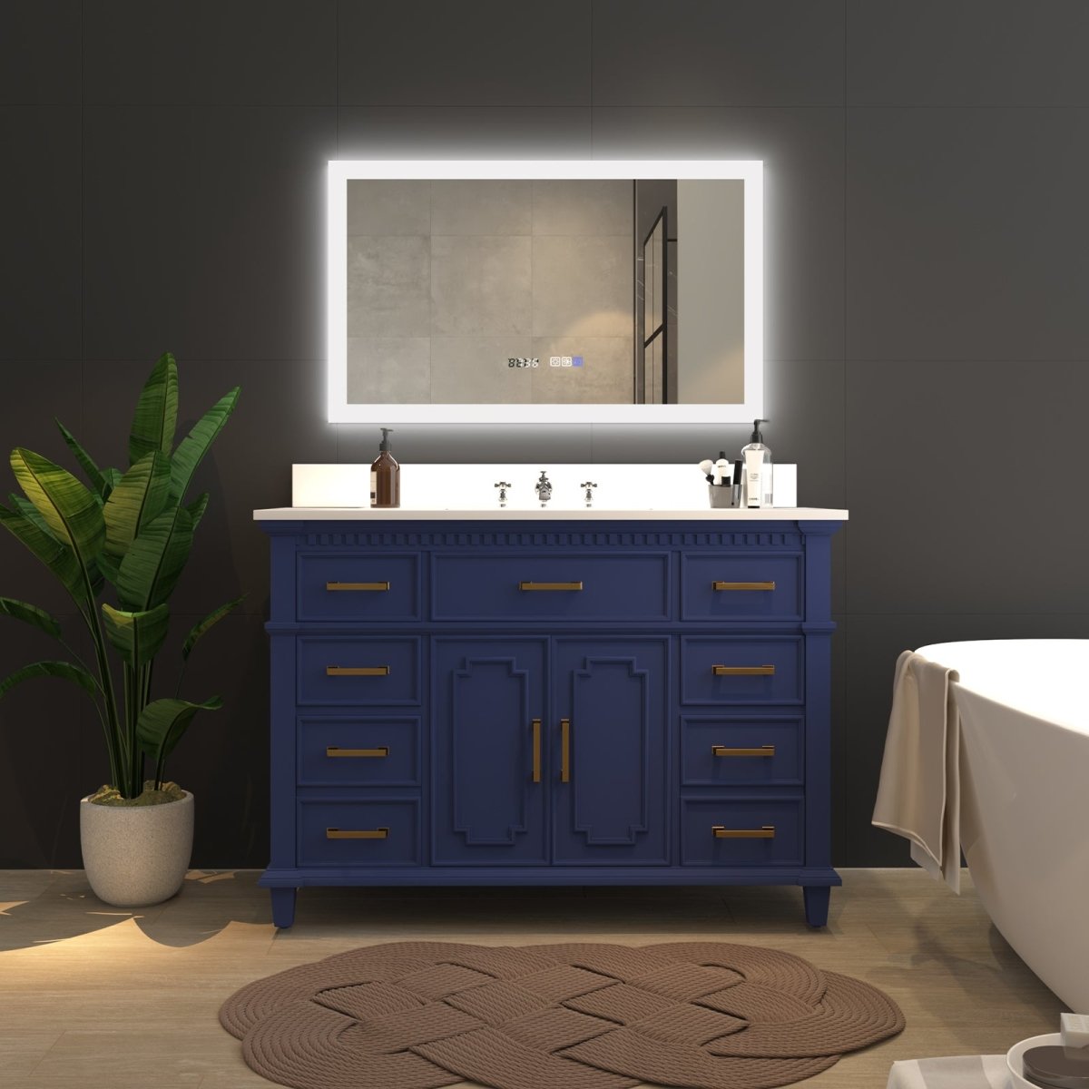 ExBrite 40 x 24 inch illuminated Led Bathroom Mirror for Makeup Vanity Room Back / Front Light - ExBriteUSA
