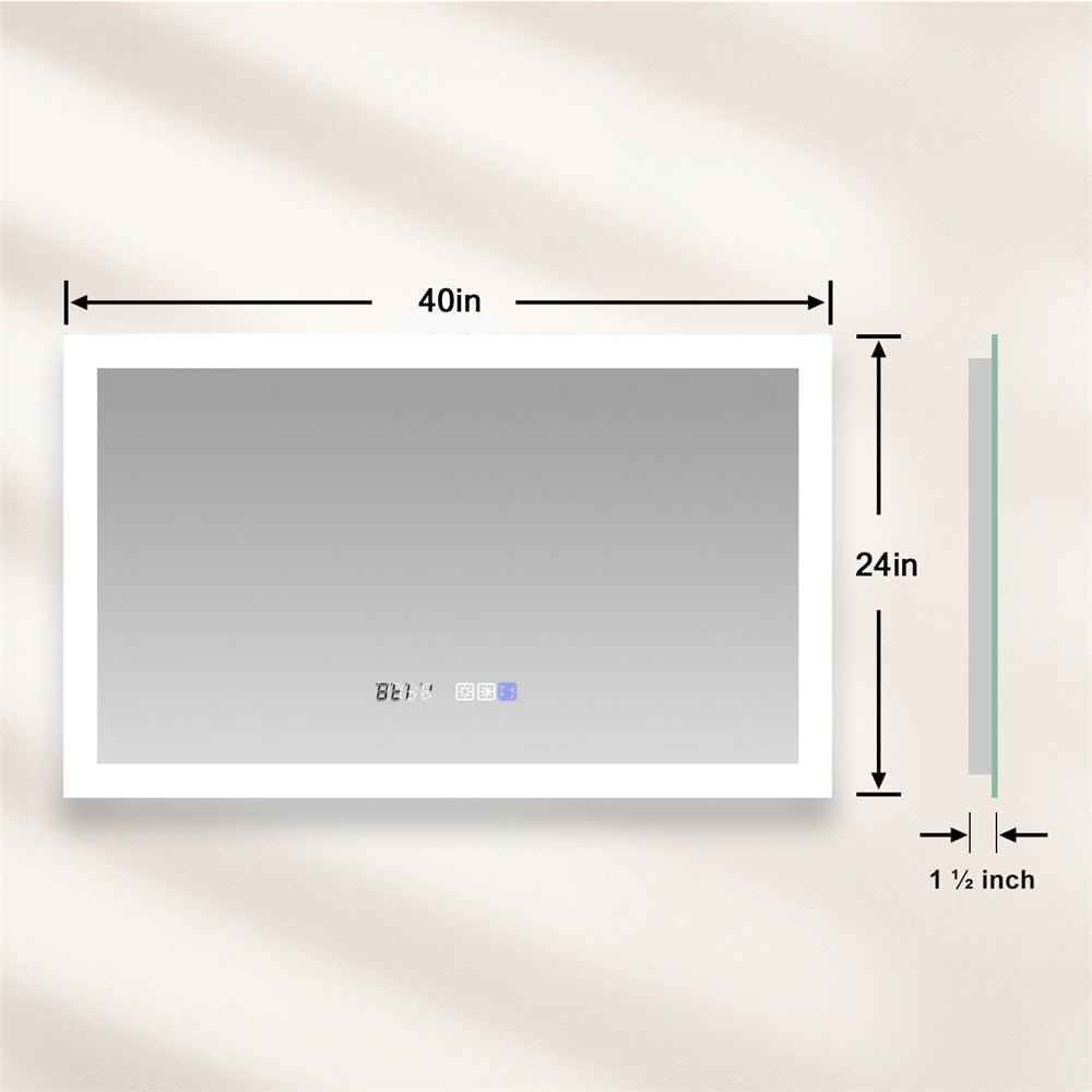 Ascend-M2 40" W x 24" H illuminated Led Bathroom Mirror for Makeup Vanity Room Back / Front Light