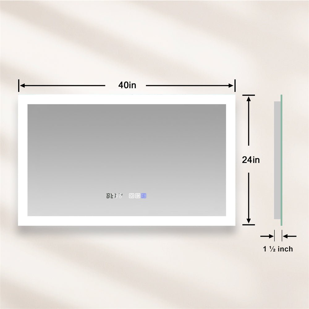 ExBrite 40 x 24 inch illuminated Led Bathroom Mirror for Makeup Vanity Room Back / Front Light - ExBriteUSA