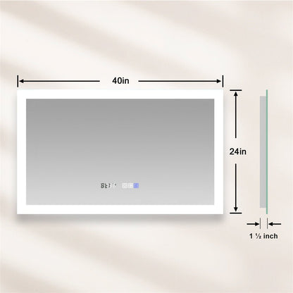 ExBrite 40 x 24 inch illuminated Led Bathroom Mirror for Makeup Vanity Room Back / Front Light - ExBriteUSA