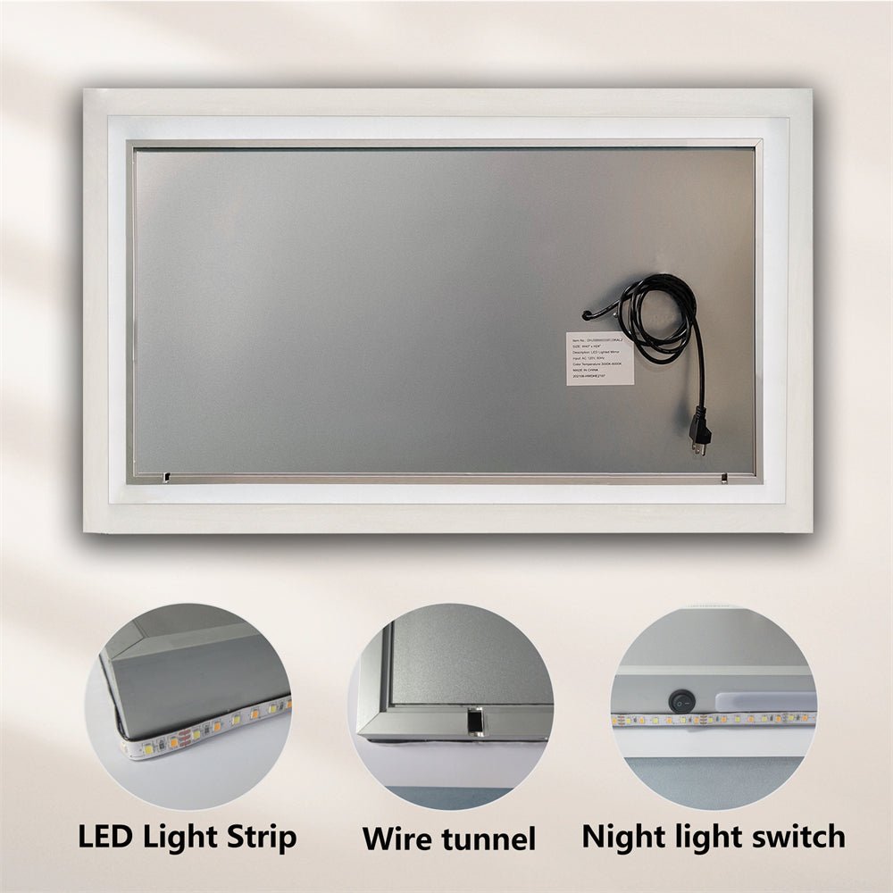 ExBrite 40 x 24 inch illuminated Led Bathroom Mirror for Makeup Vanity Room Back / Front Light - ExBriteUSA