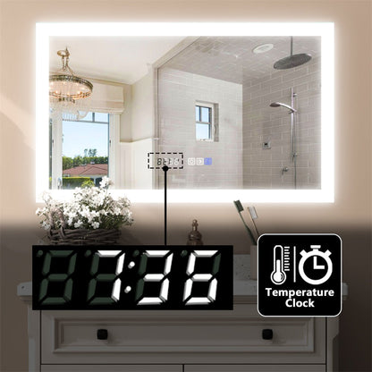 ExBrite 40 x 24 inch illuminated Led Bathroom Mirror for Makeup Vanity Room Back / Front Light - ExBriteUSA