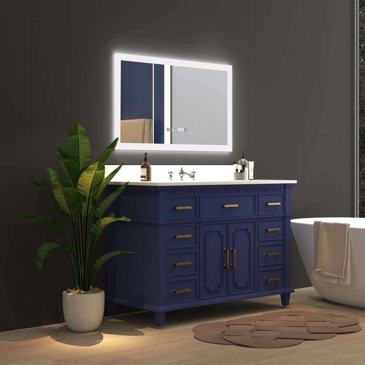 ExBrite 40 x 24 inch illuminated Led Bathroom Mirror for Makeup Vanity Room Back / Front Light - ExBriteUSA