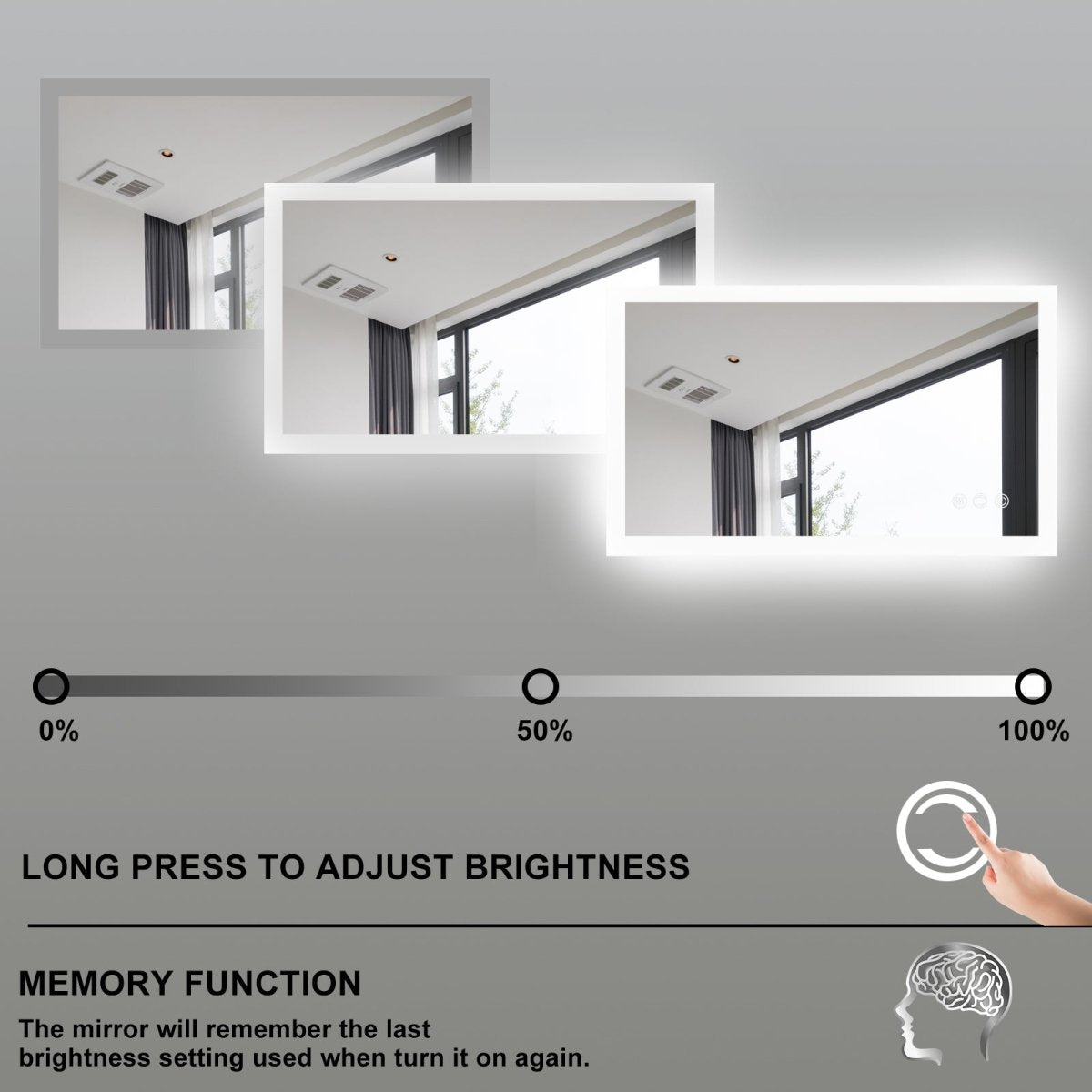 Ascend-M1 40" W x 24" H LED Bathroom Mirror with Led Light