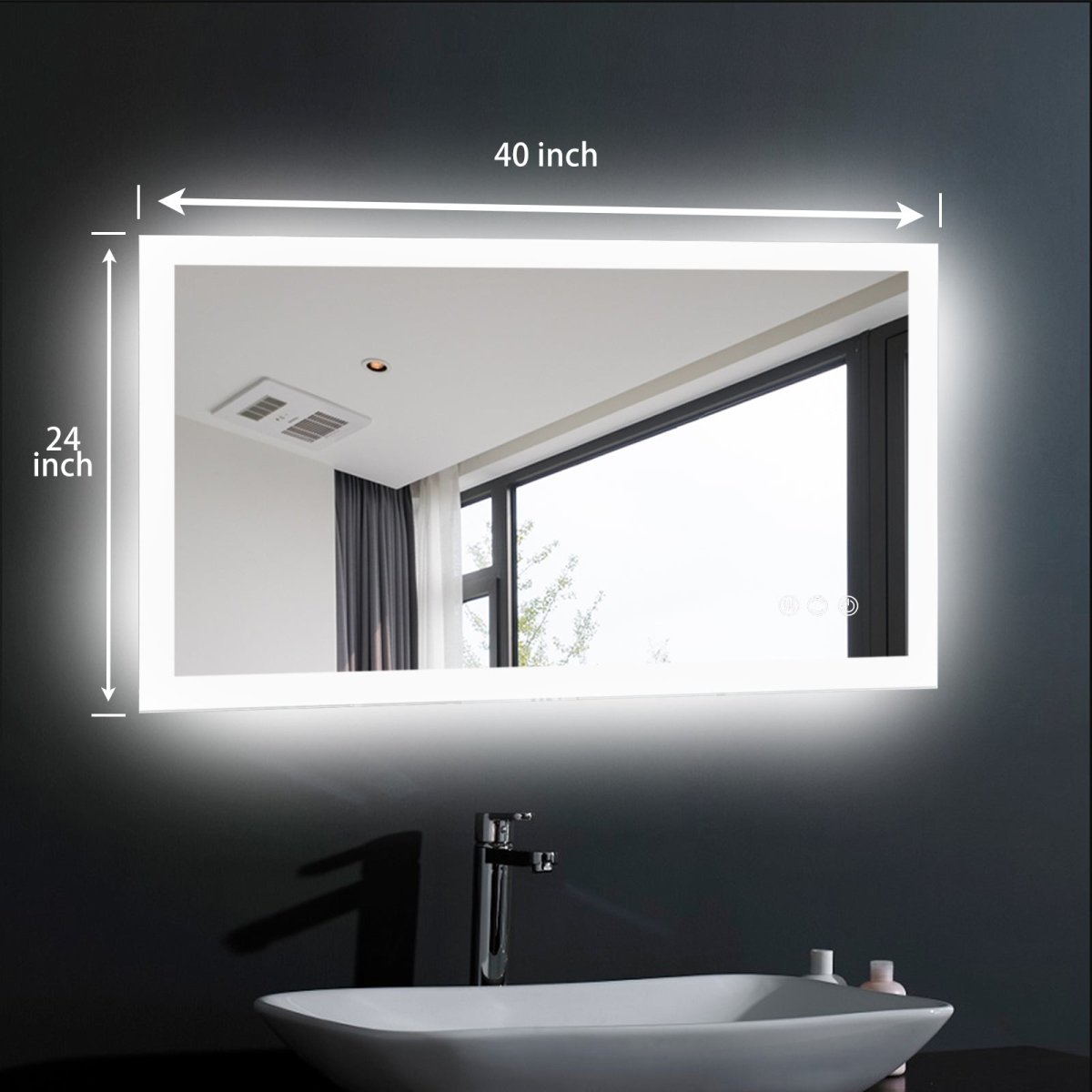 ExBrite 40 x 24 inch LED Bathroom Mirror with Led Light - ExBriteUSA