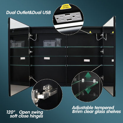 ExBrite 40“W x 32”H Lighted Medicine Cabinet with Crystal Light Strip - ExBriteUSA