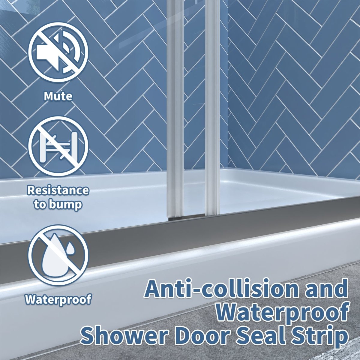 ExBrite 44-48" Wide x 70" High Sliding Shower Door Farme in Nickel - ExBriteUSA