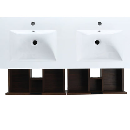 ExBrite 48 Inch Bathroom Vanity With Dual Sink, Resin Sink, 4 Soft Close Drawers, 48x18