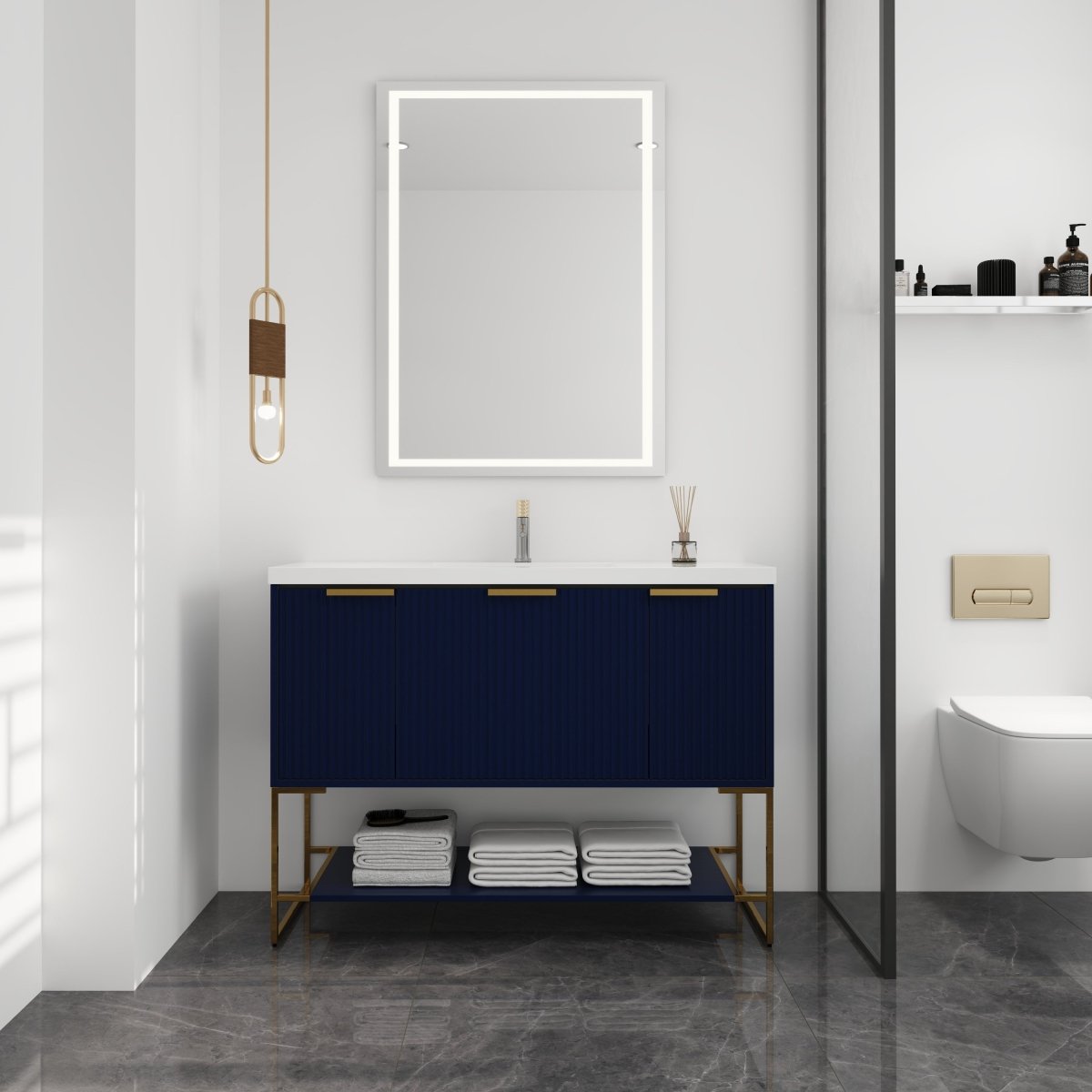 Exbrite 48 Inch Freestanding Bathroom Vanity With Resin Basin - ExBriteUSA