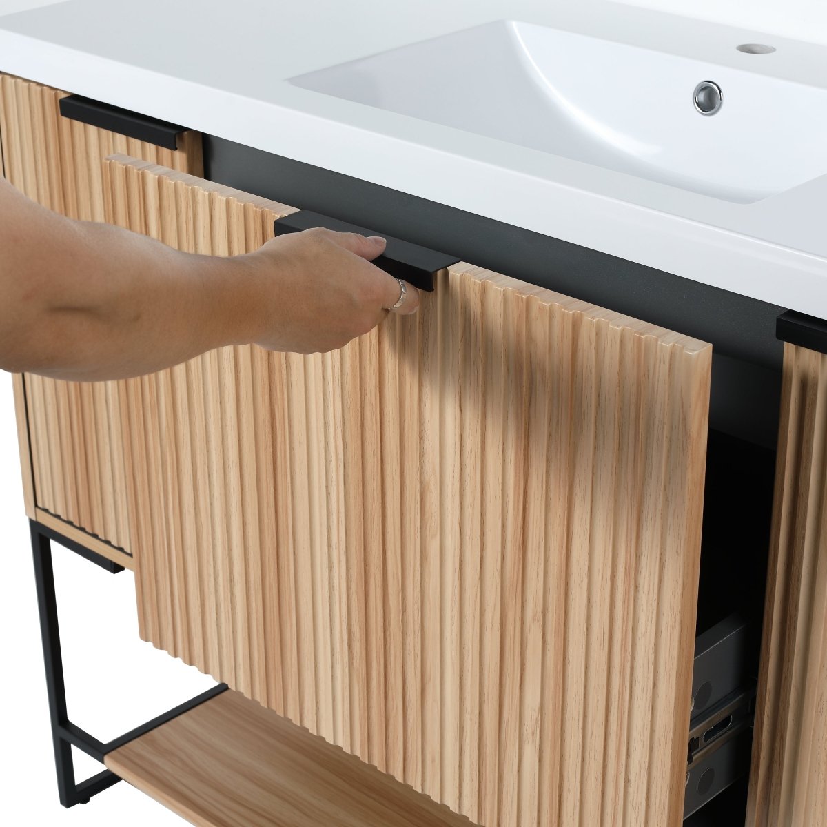 ExBrite 48 Inch Freestanding Bathroom Vanity With Resin Basin,48x18