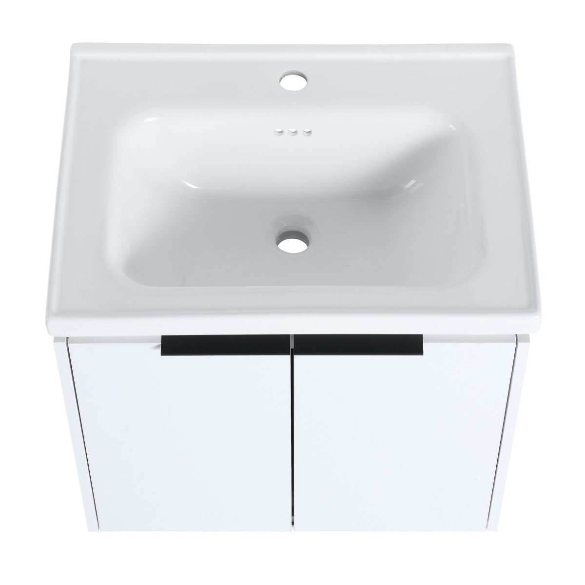 Exbrite 48 Inch Soft Close Doors Bathroom Vanity With Sink, and Two Small Storage Shelves
