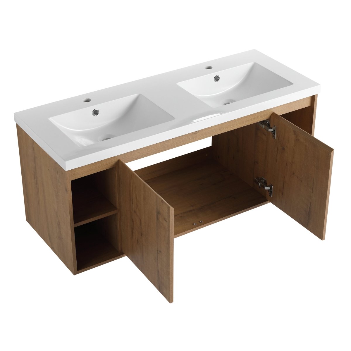 ExBrite 48" Wall Mounted Bathroom Vanity With Double Sink, Soft Closing Door Hinge