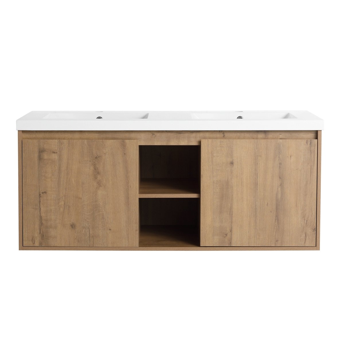 ExBrite 48" Wall Mounted Bathroom Vanity With Double Sink, Soft Closing Door Hinge