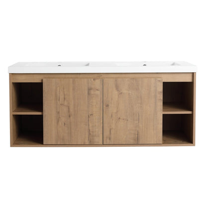 ExBrite 48" Wall Mounted Bathroom Vanity With Double Sink, Soft Closing Door Hinge
