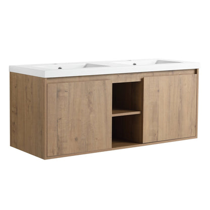 ExBrite 48" Wall Mounted Bathroom Vanity With Double Sink, Soft Closing Door Hinge