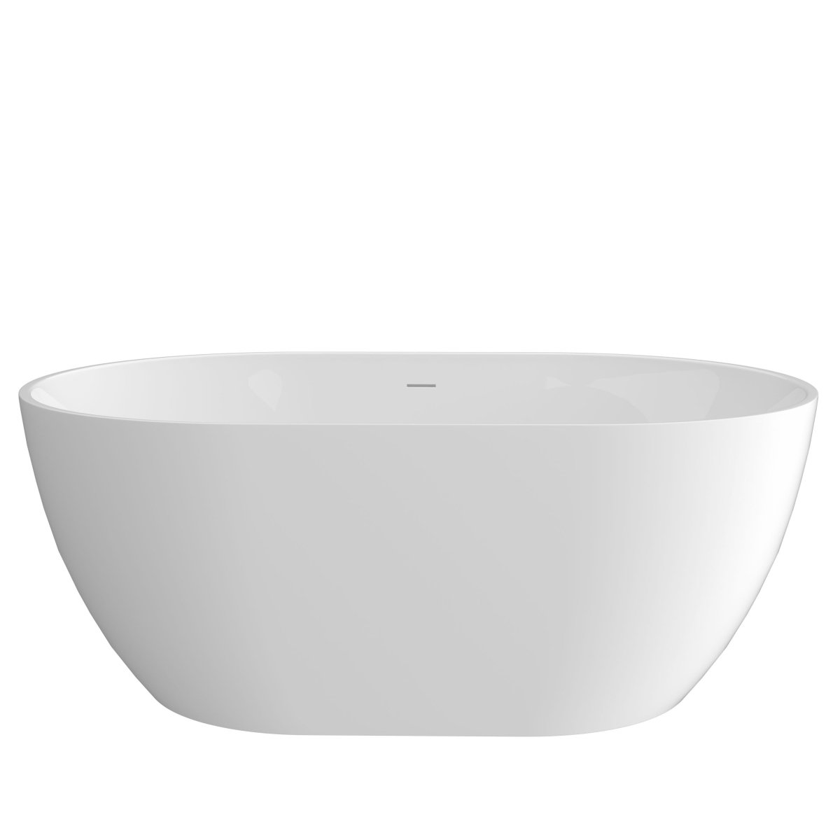 ExBrite 51" Acrylic Adjustable Bathtub with Integrated Slotted Overflow and Chrome Pop-up Drain Anti-clogging Gloss White