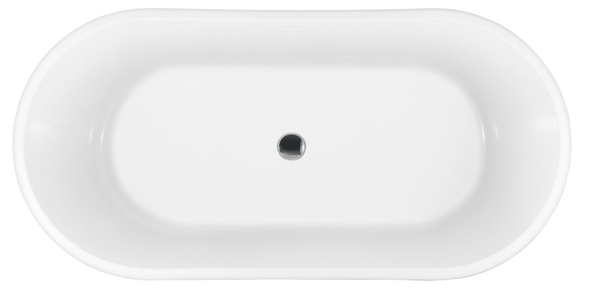 ExBrite 54 inch Bathtub Anti-slip Acrylic Freestanding Soaking White