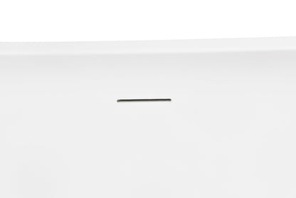 ExBrite 54 inch Bathtub Anti-slip Acrylic Freestanding Soaking White - ExBriteUSA