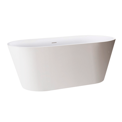 ExBrite 54 inch Bathtub Anti-slip Acrylic Freestanding Soaking White