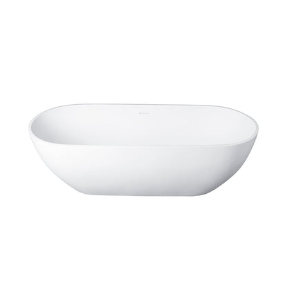 ExBrite 59 inch small size stone resin solid surface oval shape freestanding bathtub for the bathroom