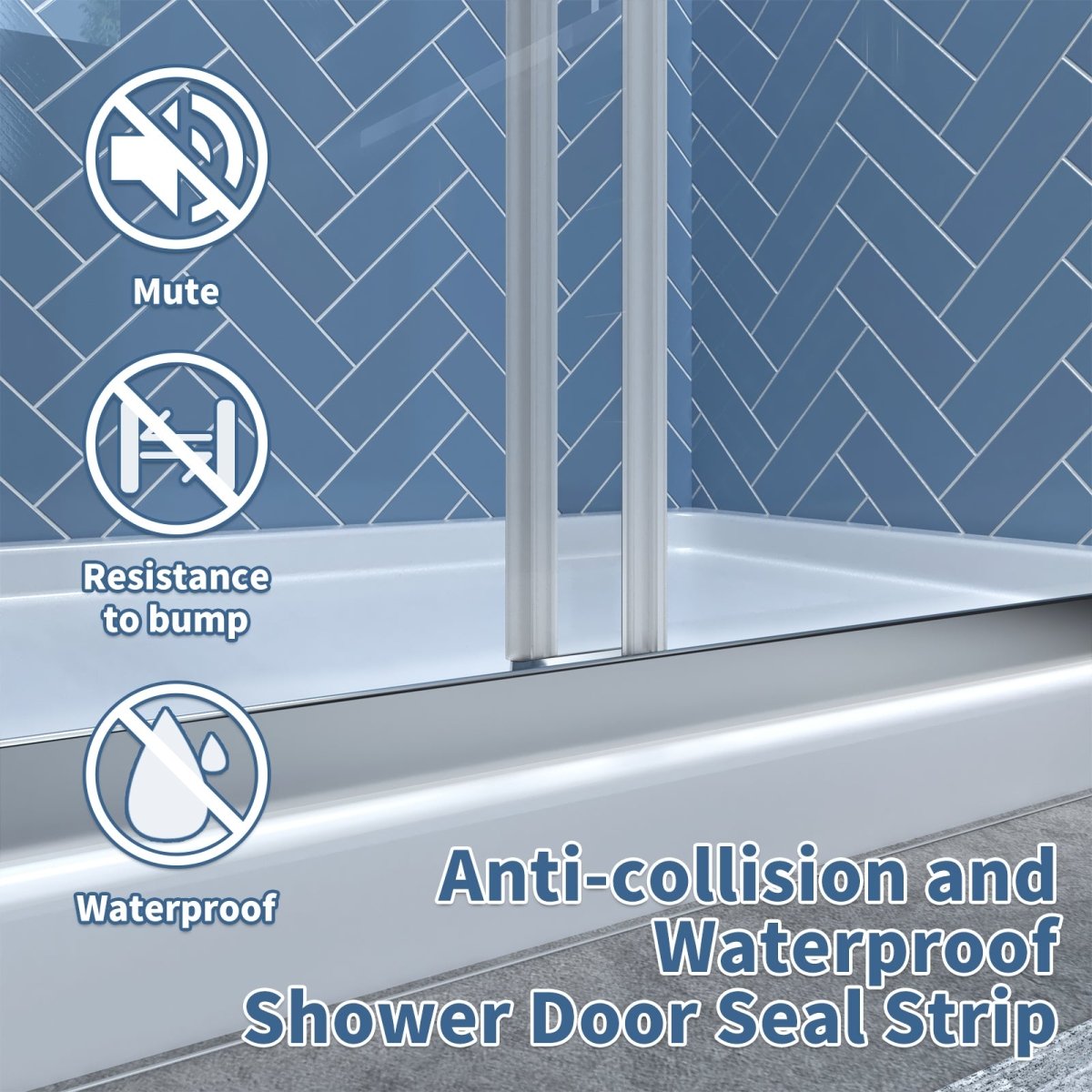 Glide 56-60" Wide x 70" High Sliding Glass Shower Doors Framed in Chrome Finish with Clear Glass