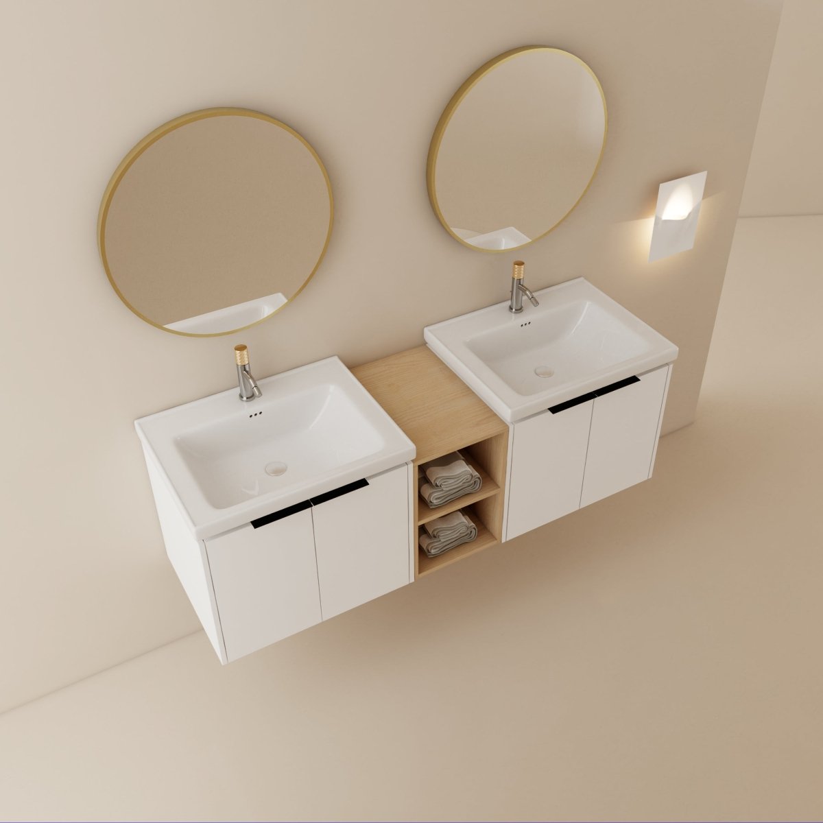 Exbrite 60 Inch Soft Close Doors Bathroom Vanity With Sink, and A Small Storage Shelves