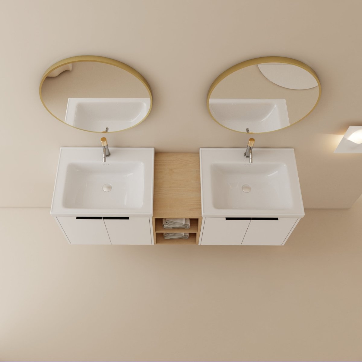 Exbrite 60 Inch Soft Close Doors Bathroom Vanity With Sink, and A Small Storage Shelves
