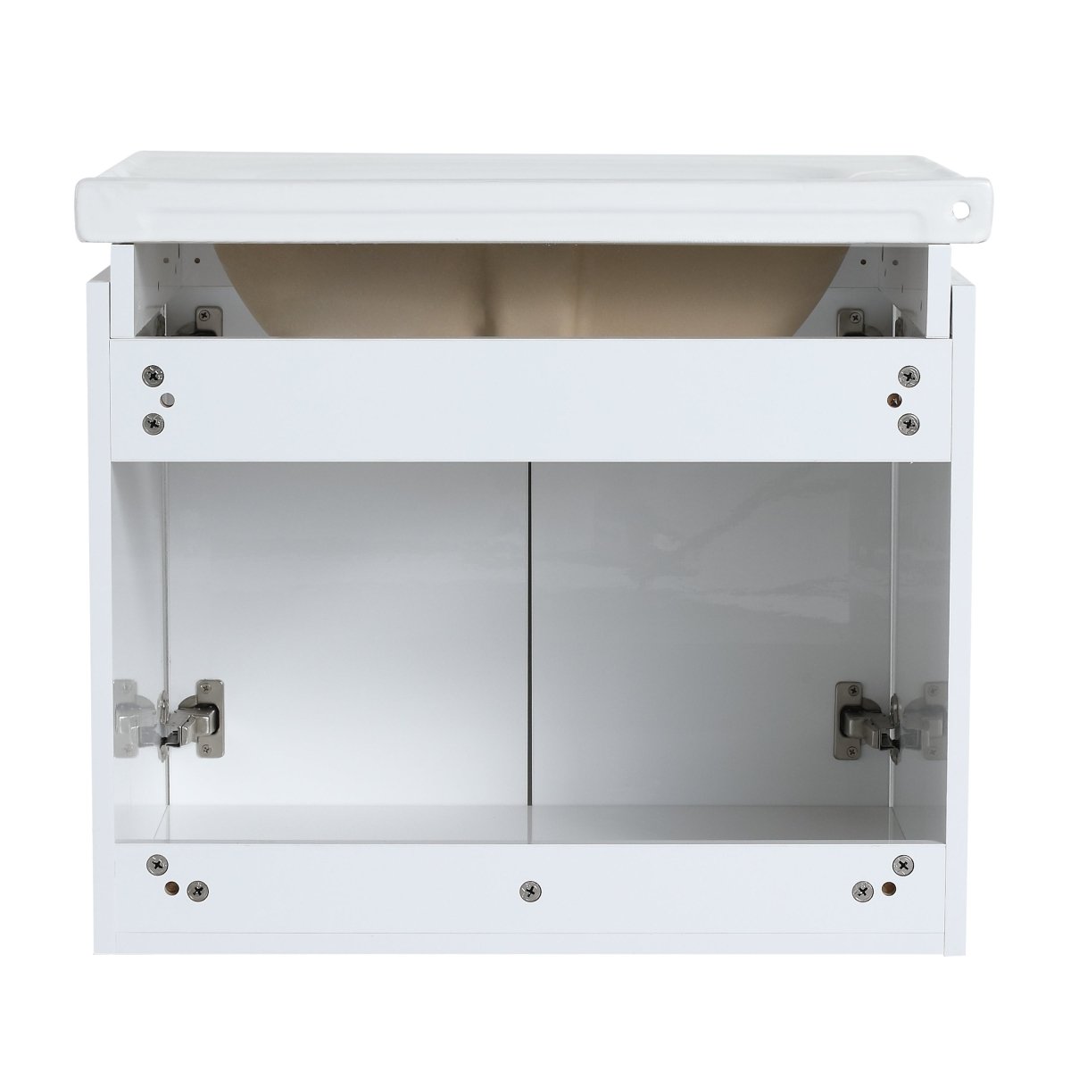 Exbrite 60 Inch Soft Close Doors Bathroom Vanity With Sink, and A Small Storage Shelves