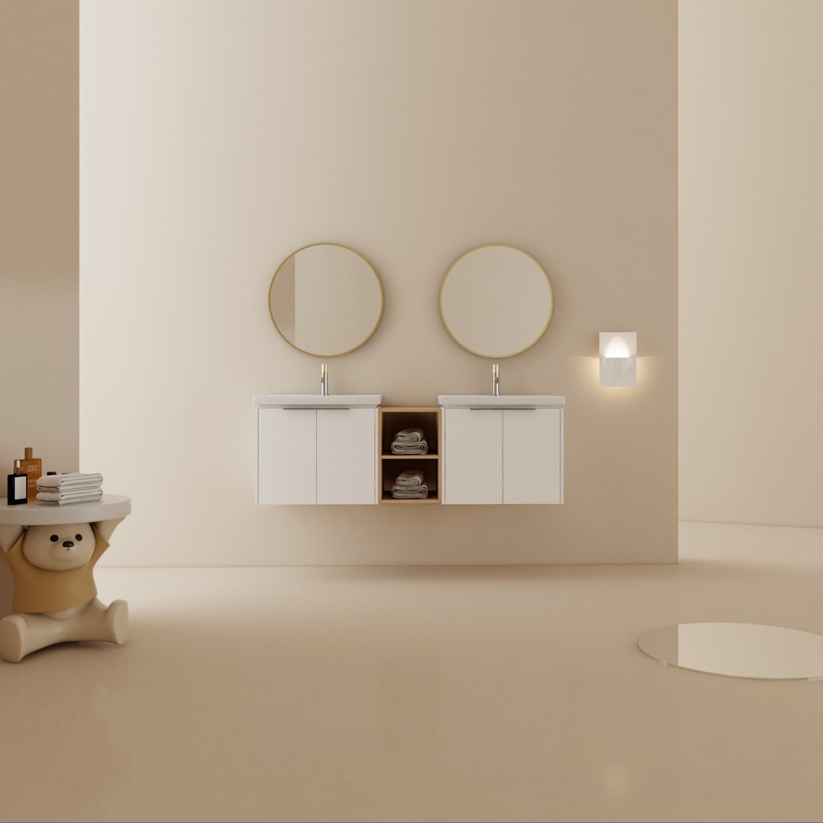 Exbrite 60 Inch Soft Close Doors Bathroom Vanity With Sink, and A Small Storage Shelves