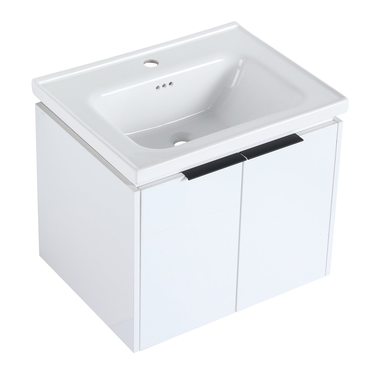 Exbrite 60 Inch Soft Close Doors Bathroom Vanity With Sink, and A Small Storage Shelves
