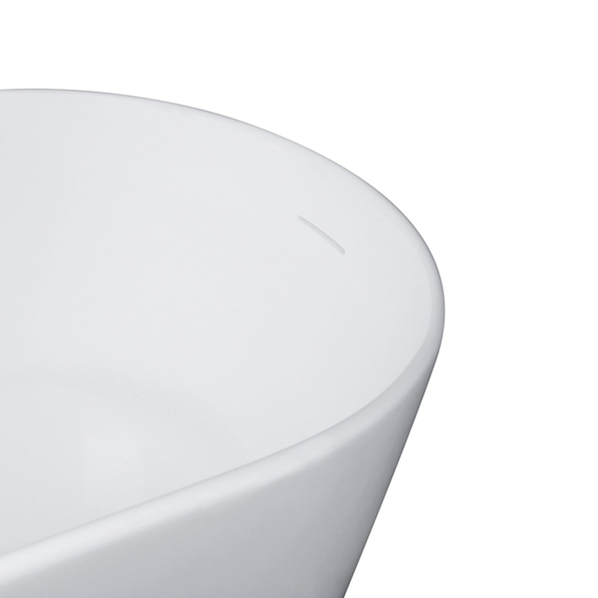 ExBrite 67inch Solid Surface Stone Resin Oval Shape Soaking Bathtub With Overflow For The Bathroom