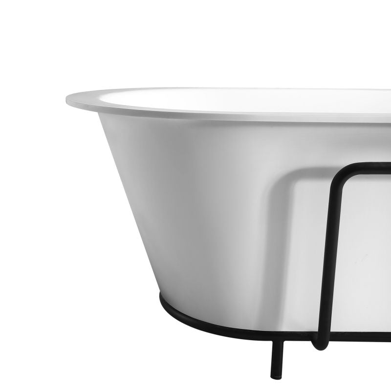 ExBrite 71 inch Freestanding Artificial Stone Solid Surface Bathtub,German Red Dot Product