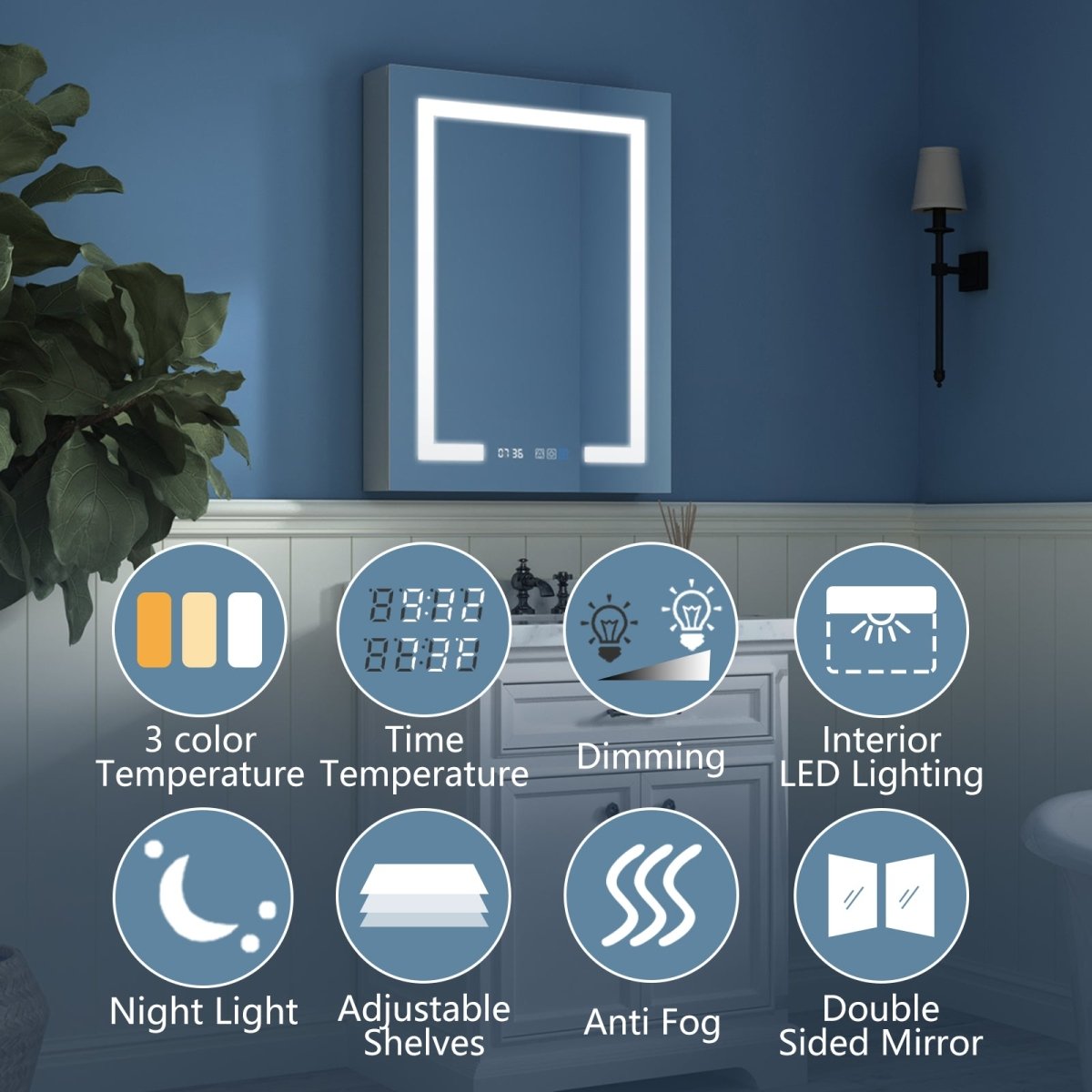 Boost-M2 72" W x 32" H Combination Medicine Cabinet with Mirror led Lighted Medicine Cabinet