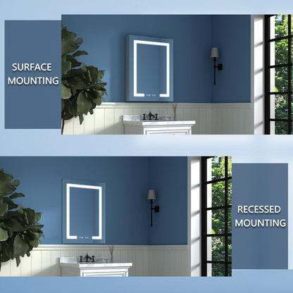ExBrite 72" W x 32" H Combination Lighted Medicine Cabinet with Mirror Clock - ExBriteUSA