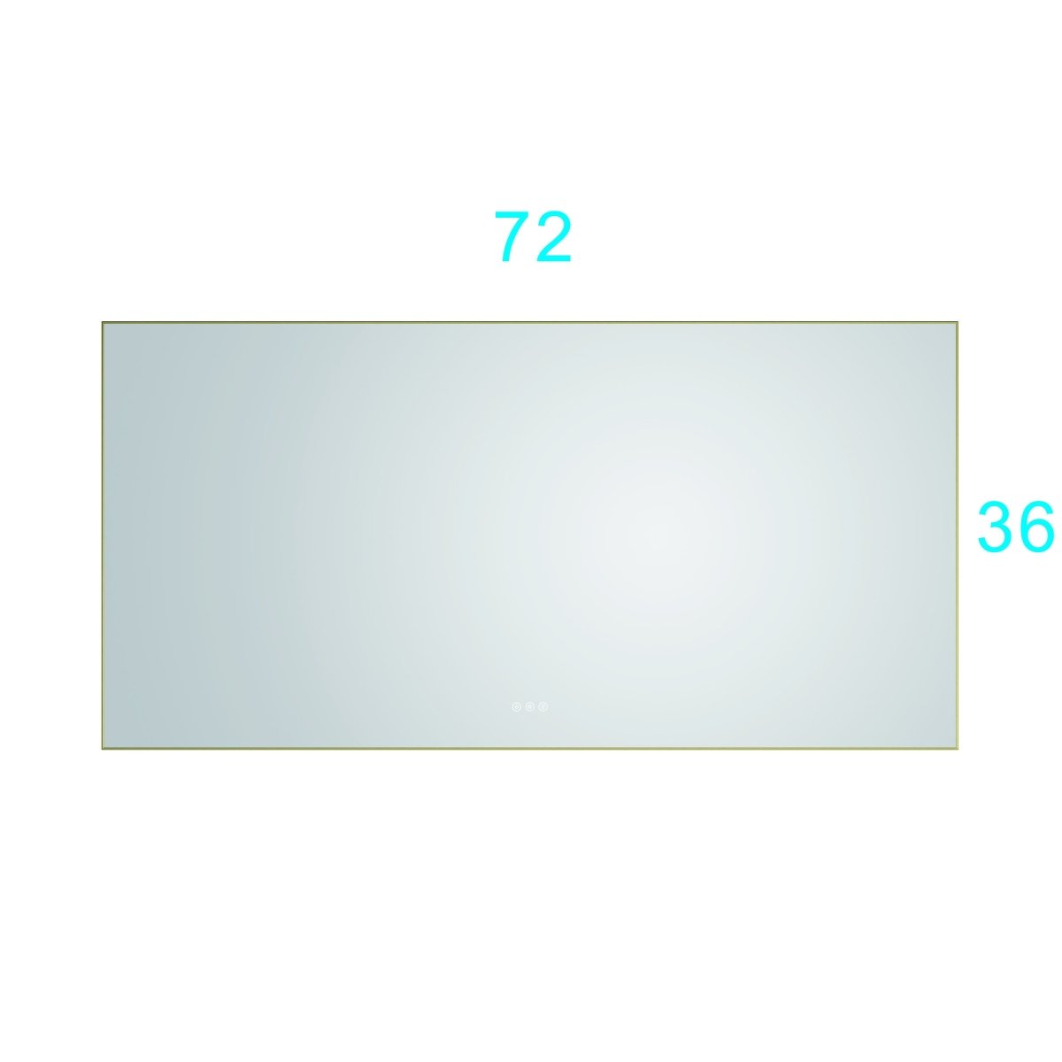 ExBrite 72" x 36" LED Mirror Bathroom Vanity Mirrors with Lights Gold, Wall Mounted Anti-Fog