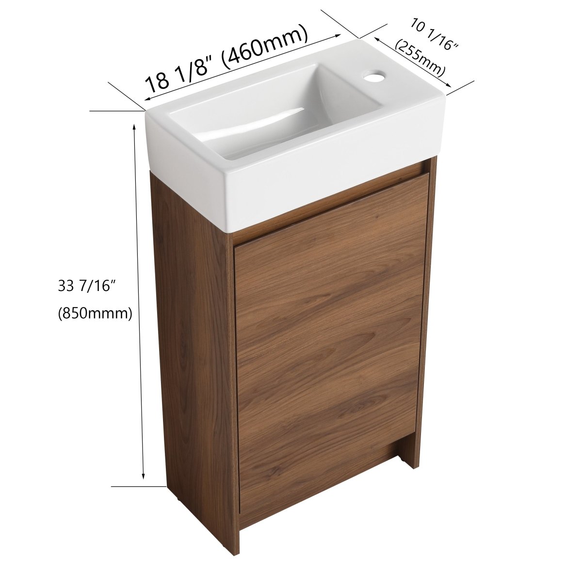 ExBrite Bathroom Vanity 18" With Single Sink For Small Bathroom - ExBriteUSA