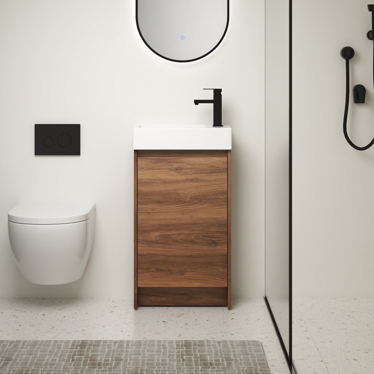 ExBrite Bathroom Vanity 18" With Single Sink For Small Bathroom