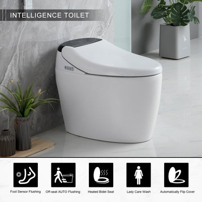 ExBrite Bidet Toilet with Remote Control, Smart Bidet Toilet Seat , Smart Toilet with Kid Wash,Lady Care Wash,Nozzle Self-cleaning