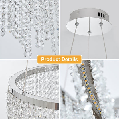 ExBrite Fancy hanging ceiling lamps,Modern Pendant Light,Crystal Chandelier,Height Adjustable,Dining Room Kitchen,Ceiling Hanging Over Table