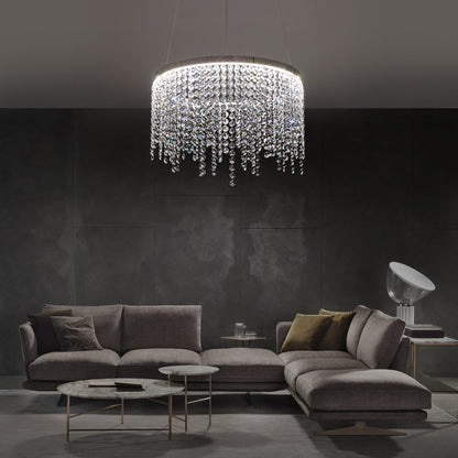 ExBrite Fancy hanging ceiling lamps,Modern Pendant Light,Crystal Chandelier,Height Adjustable,Dining Room Kitchen,Ceiling Hanging Over Table