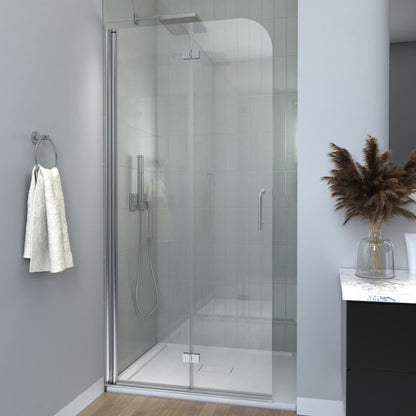 ExBrite Fold 34" x 72" Frameless Bi-Fold Shower Door in Chrome