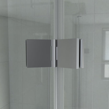 ExBrite Fold 34" x 72" Frameless Bi-Fold Shower Door in Chrome