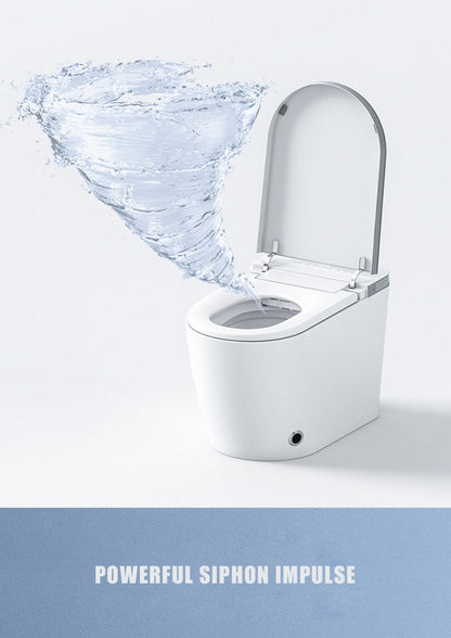 ExBrite Luxury Smart Toilet with Auto Open/Close Lid Auto Flush Warm Water and Heated Seat Modern Tankless Toilet with Remote Control