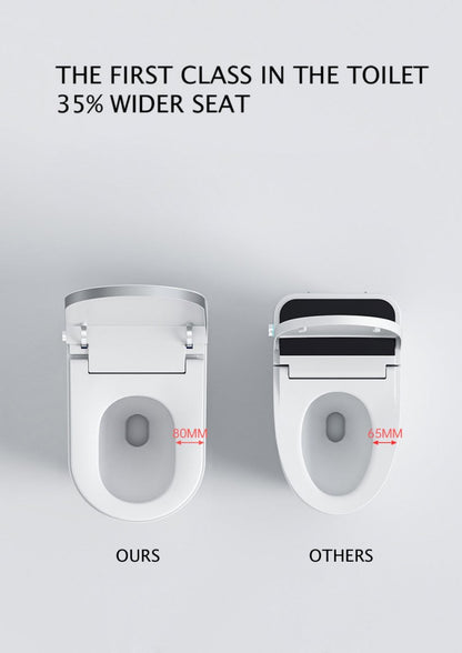 ExBrite Luxury Smart Toilet with Auto Open/Close Lid Auto Flush Warm Water and Heated Seat Modern Tankless Toilet with Remote Control