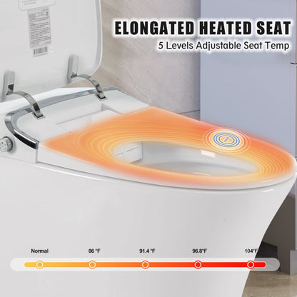 ExBrite Luxury Smart Toilet with Dryer,Warm Water,Elongated Bidet,Heated Seat,Remote Control,Night Light,Power Outage Flushing,Soft Close
