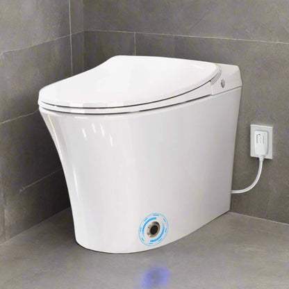 ExBrite Luxury Smart Toilet with Dryer,Warm Water,Elongated Bidet,Heated Seat,Remote Control,Night Light,Power Outage Flushing,Soft Close