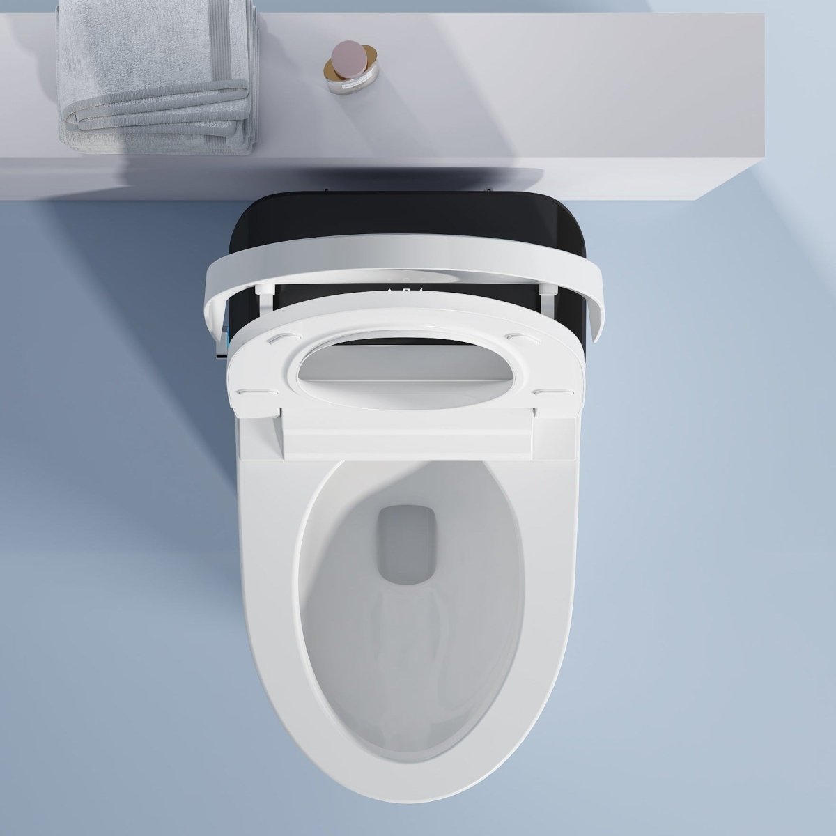 ExBrite Smart Toilet With Auto Flush,Foot Sensor Flush,Heated Seat,Warm Water,Warm Air Drying,Remote Control