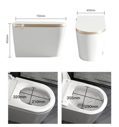 ExBrite Smart Toilet with Remote Control Auto Flush Warm Water and Heated Seat Modern Tankless Toilet